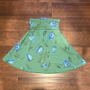 LuLaRoe Green Floral Skirt